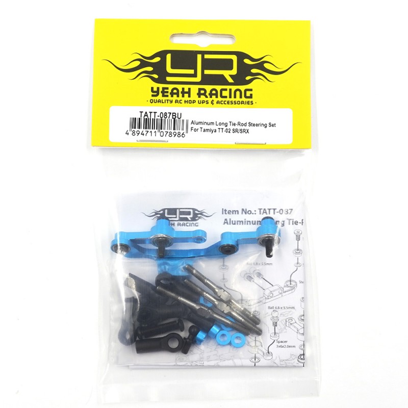 Aluminum Long Tie-Rod Steering Set For Tamiya TT-02 SR/SRX