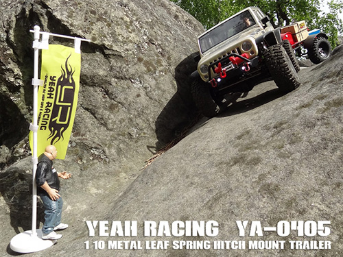 Yeah Racing 1/10 Metal Leaf Spring Hitch Mount Trailer For Crawler #YA-0405