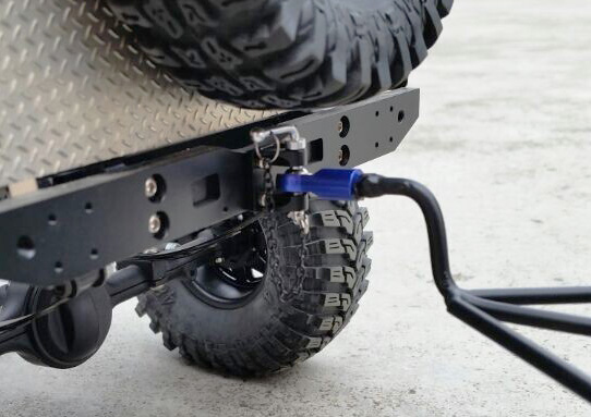 Black Alloy Adjustable Drop Hitch Receiver Fr 1/10 Axial SCX10 RC Car Crawler #B