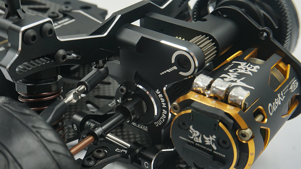 Yeah Racing Aluminum Rear Motor Kit for Yokomo YD2 Black #YKYD-033BK